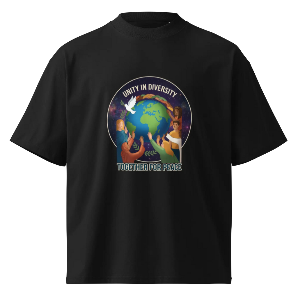 Unity Unisex organic oversized high neck t-shirt