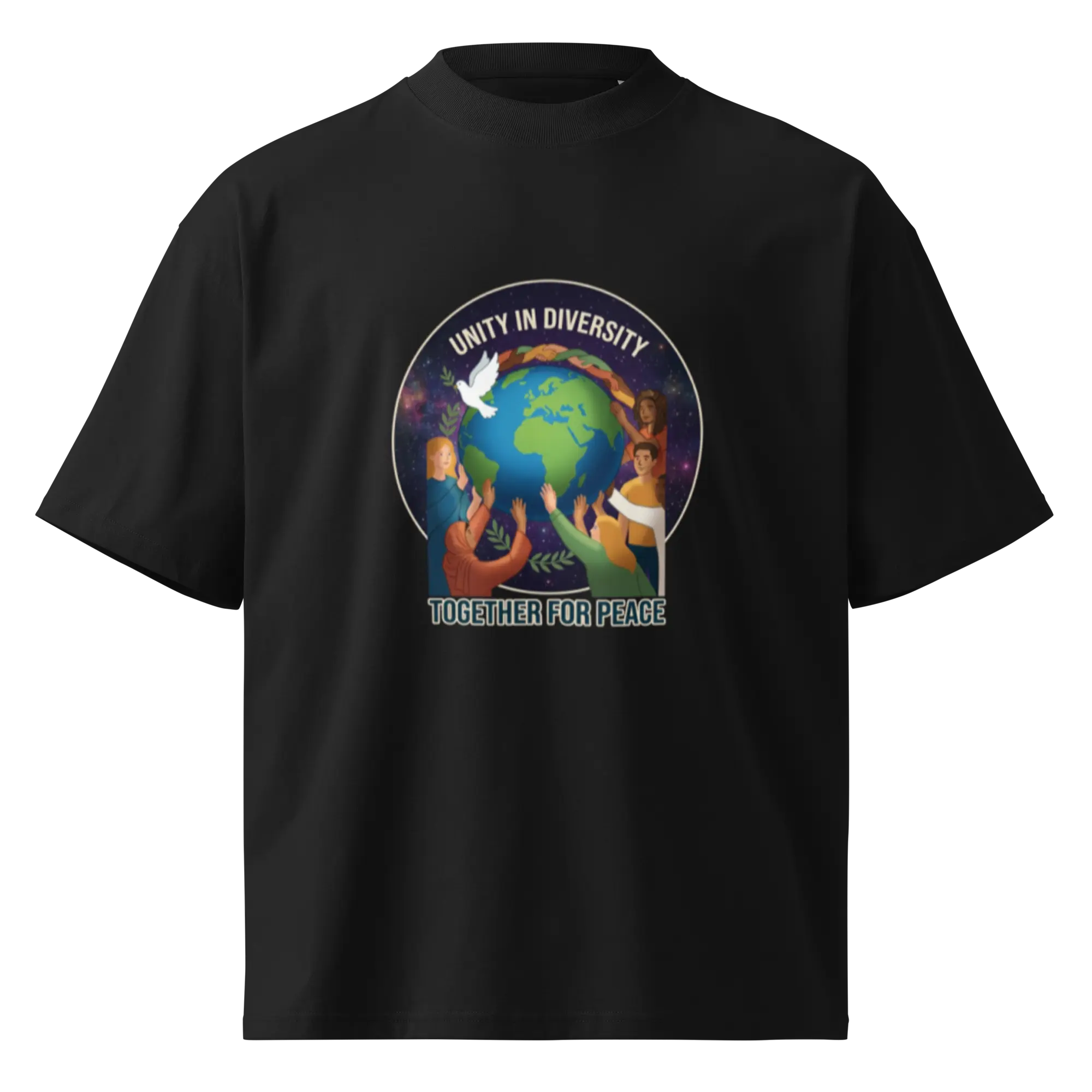 Unity Unisex organic oversized high neck t-shirt