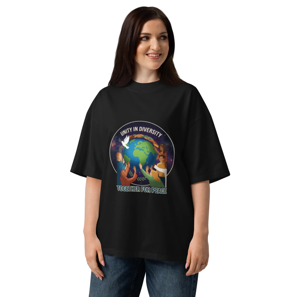 Unity Unisex organic oversized high neck t-shirt