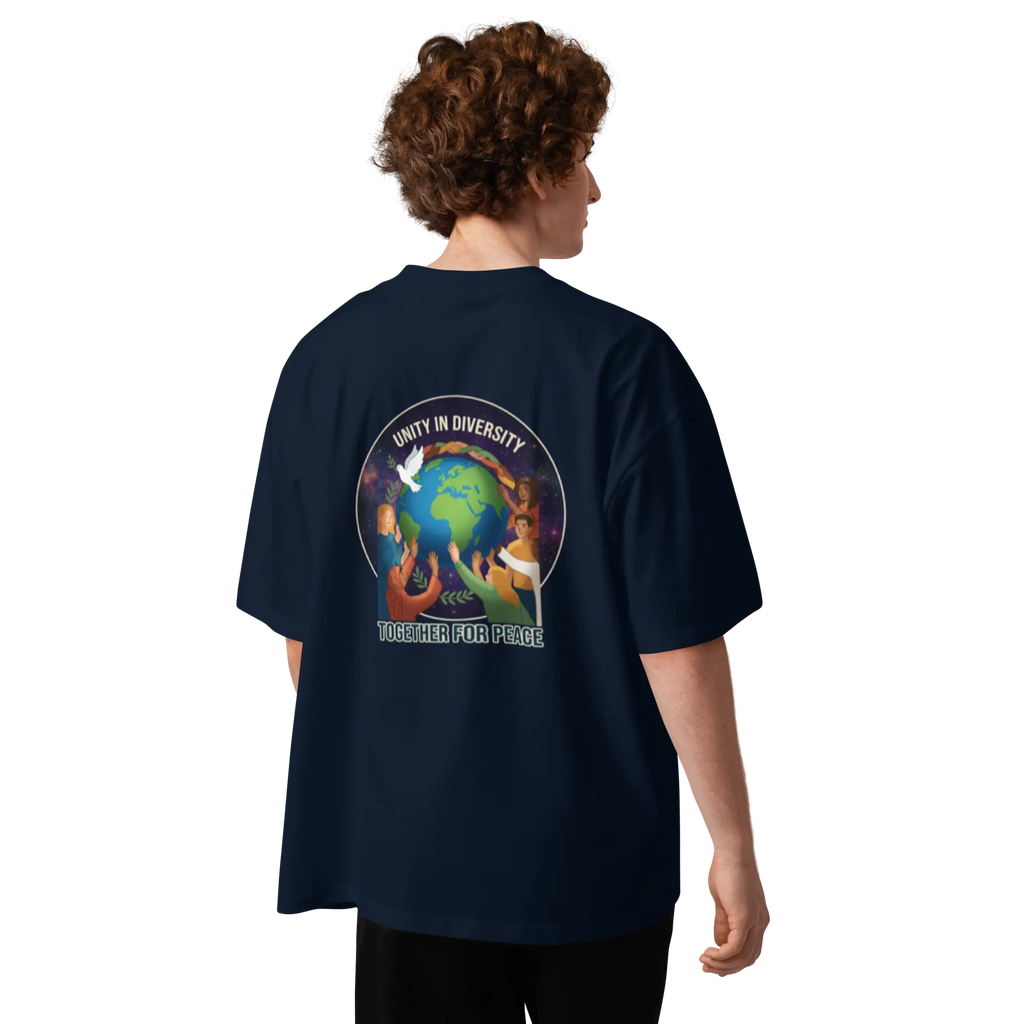 First Home of Peace Unisex organic oversized high neck t-shirt