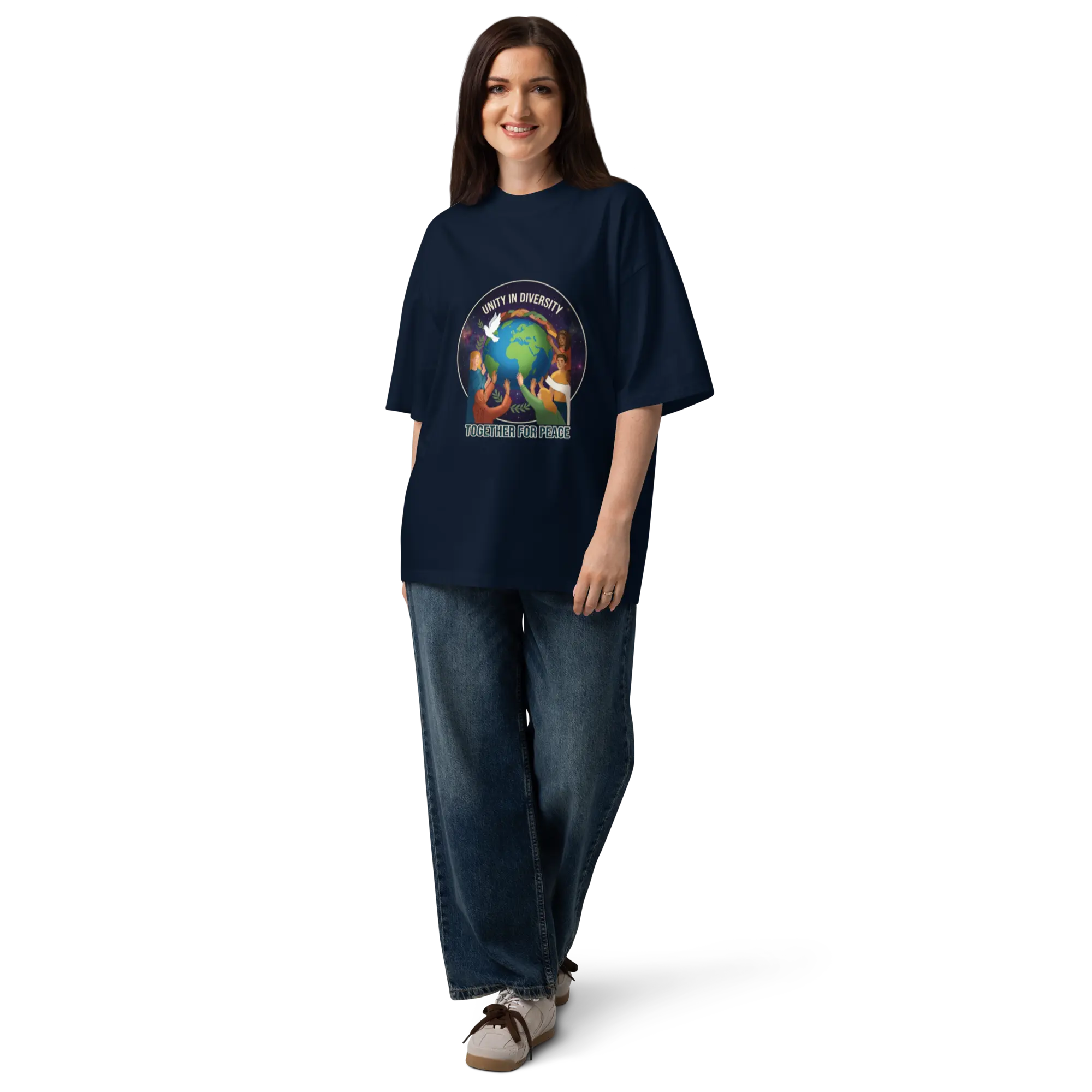 Unity Unisex organic oversized high neck t-shirt