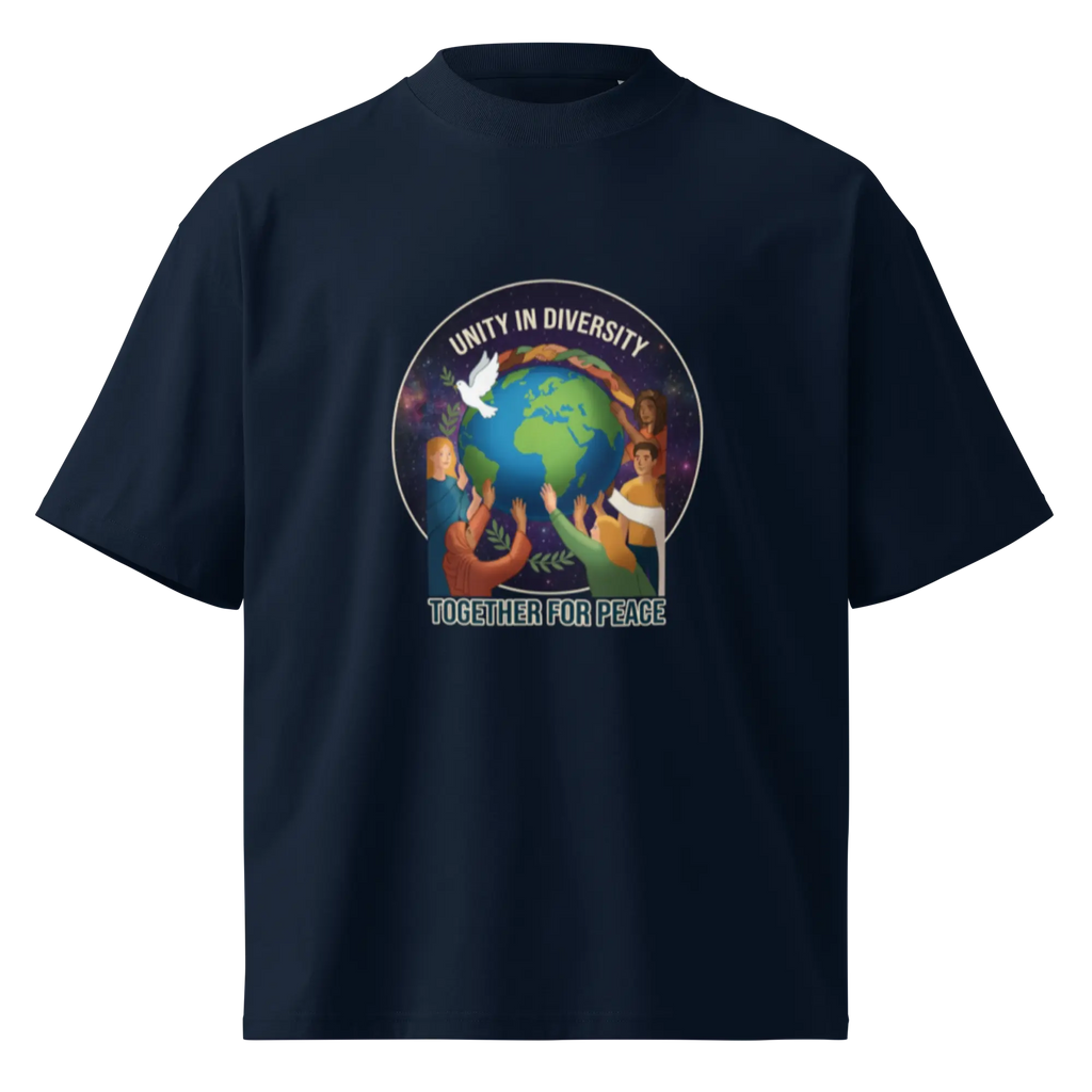 Unity Unisex organic oversized high neck t-shirt