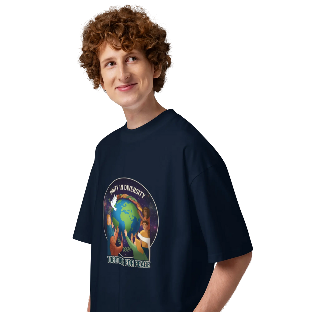 Unity Unisex organic oversized high neck t-shirt