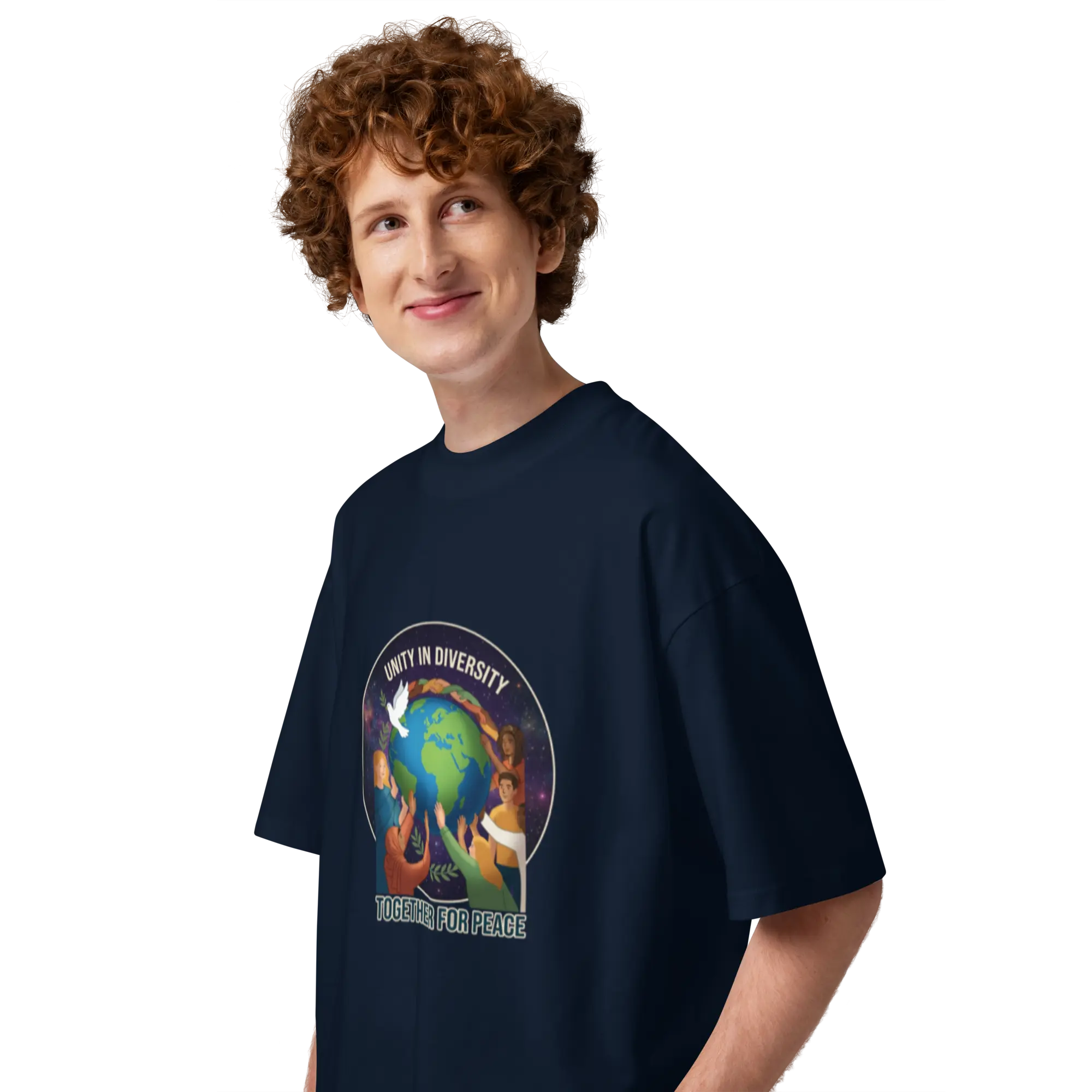 Unity Unisex organic oversized high neck t-shirt