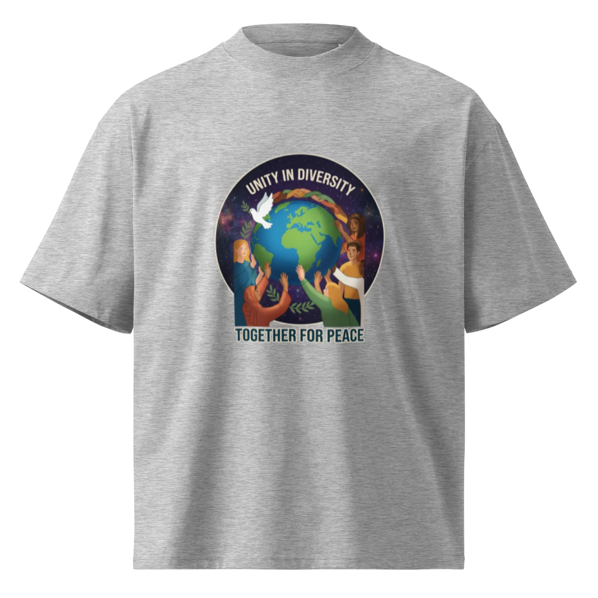 Unity Unisex organic oversized high neck t-shirt