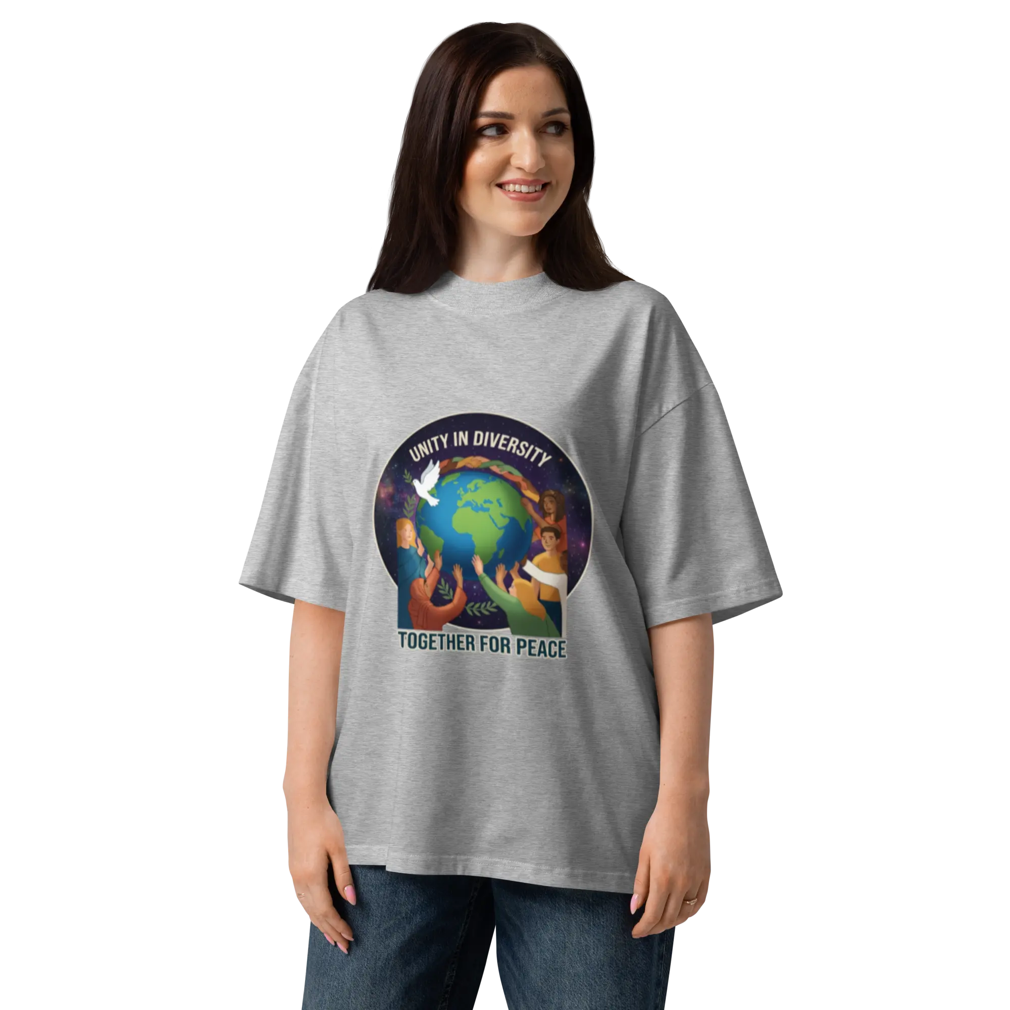 Unity Unisex organic oversized high neck t-shirt