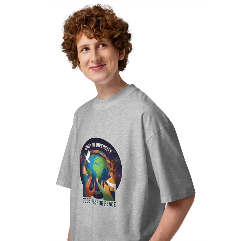 Unity Unisex organic oversized high neck t-shirt