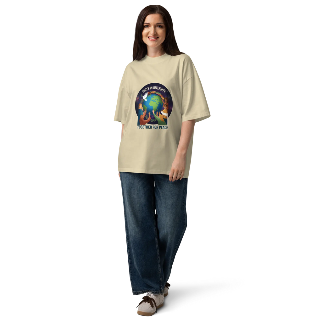 Unity Unisex organic oversized high neck t-shirt