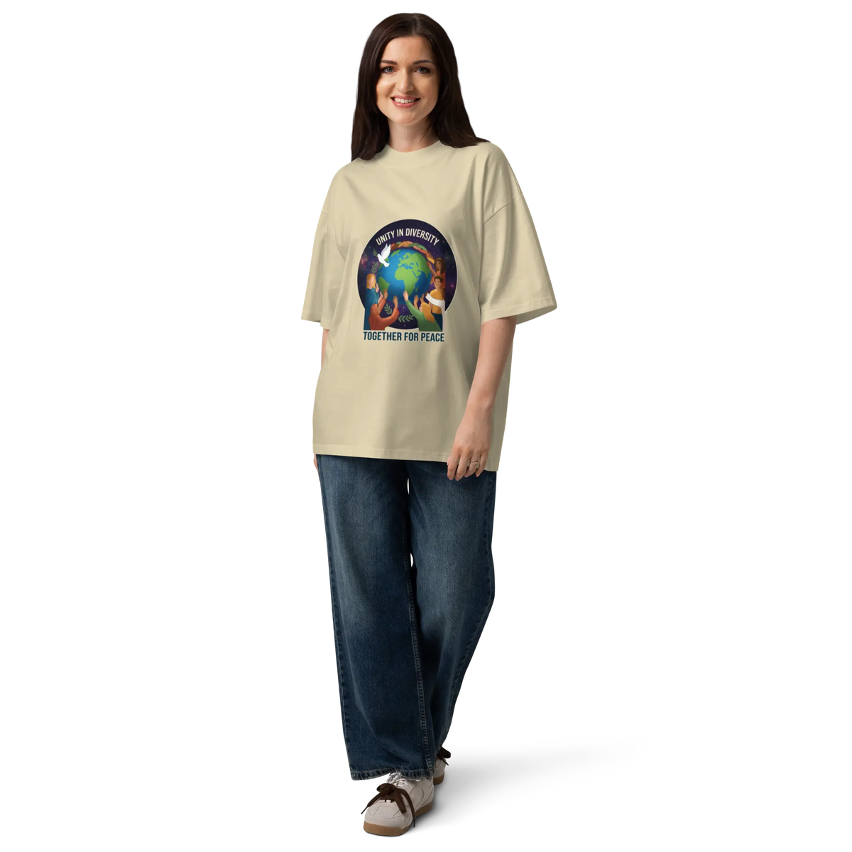 Unity Unisex organic oversized high neck t-shirt