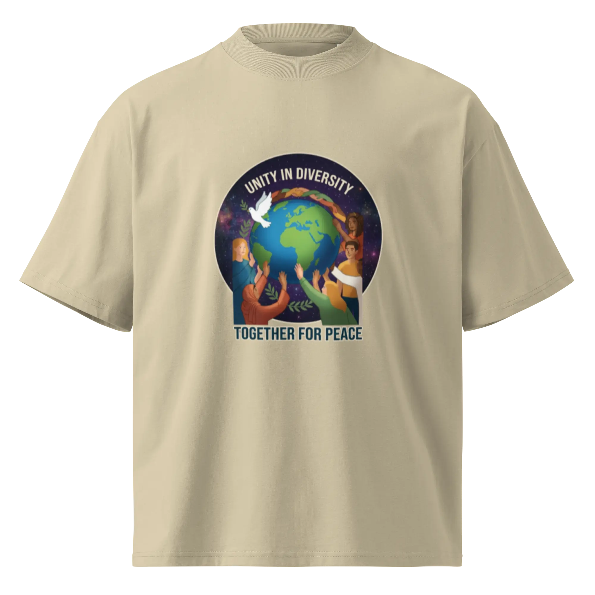 Unity Unisex organic oversized high neck t-shirt