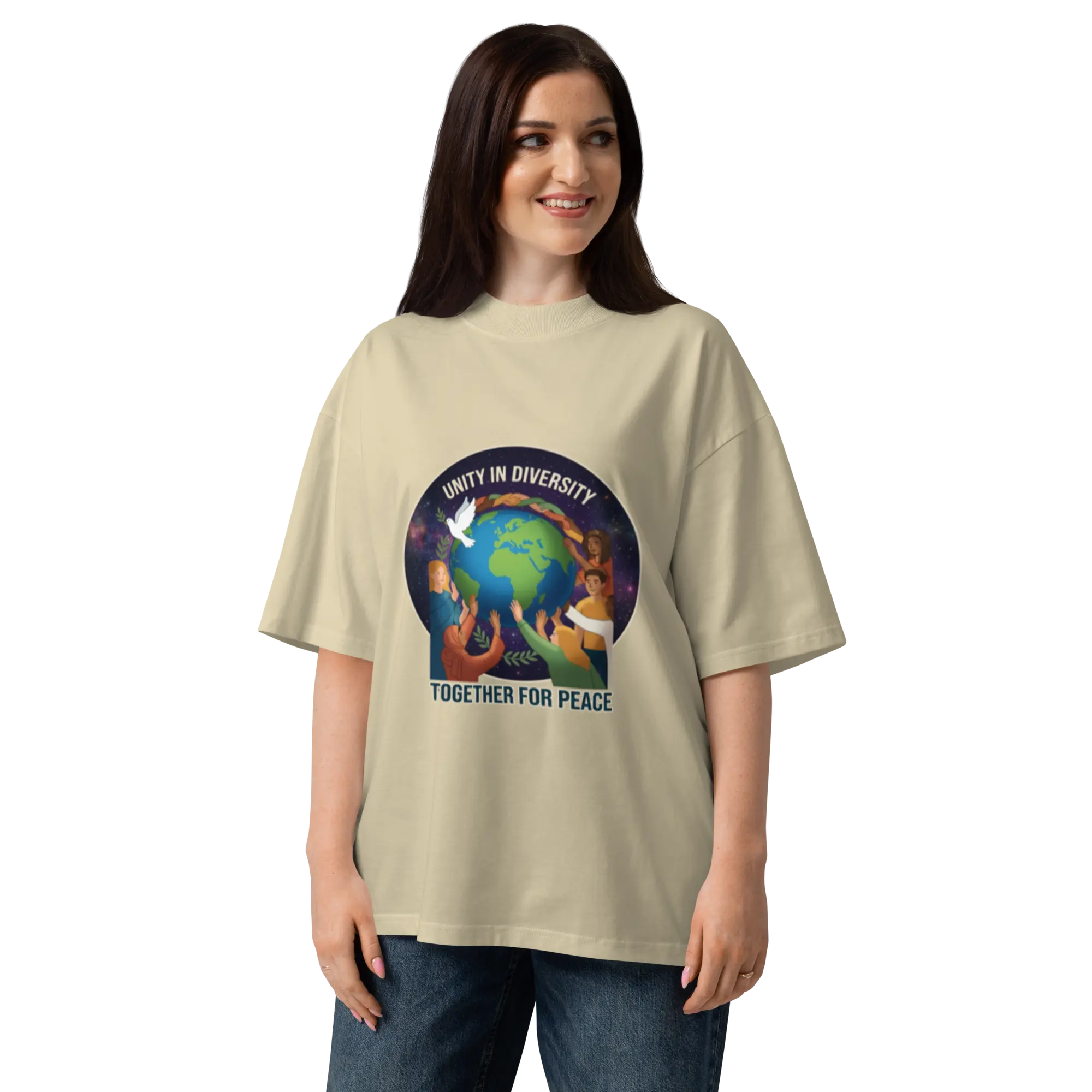 Unity Unisex organic oversized high neck t-shirt