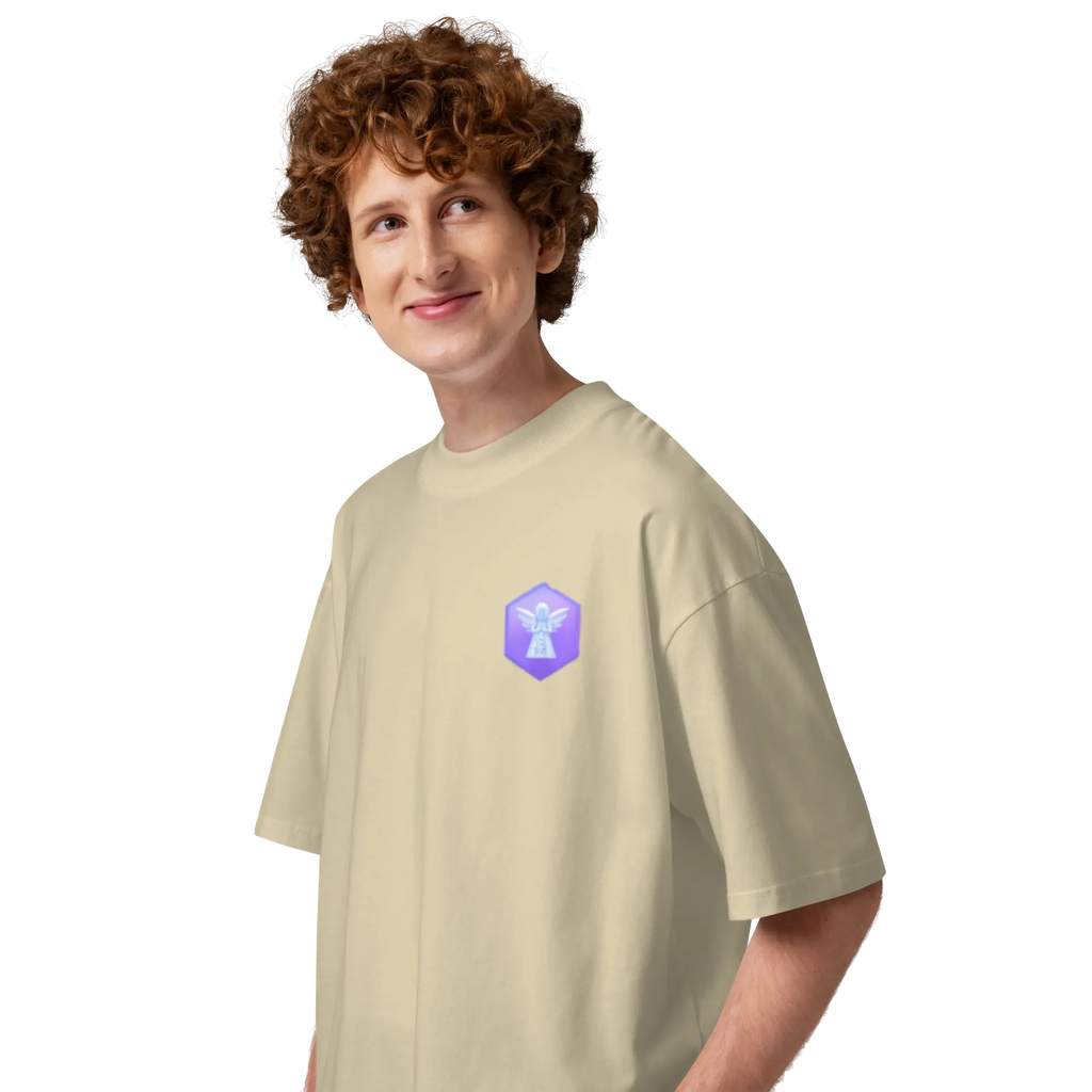 First Home of Peace Unisex organic oversized high neck t-shirt