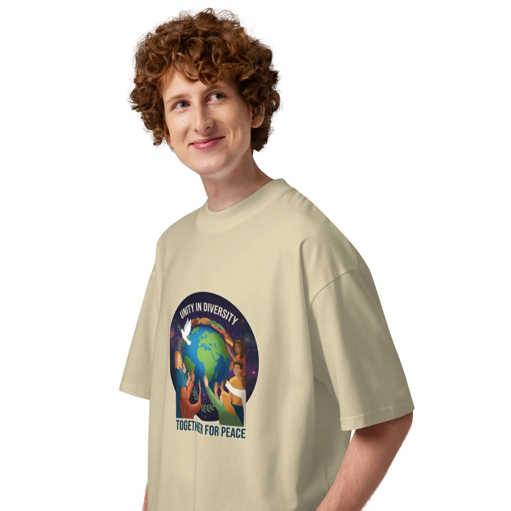 Unity Unisex organic oversized high neck t-shirt