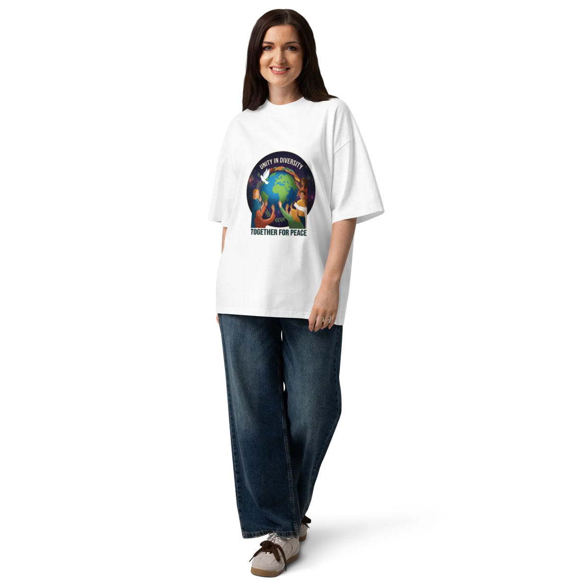 Unity Unisex organic oversized high neck t-shirt