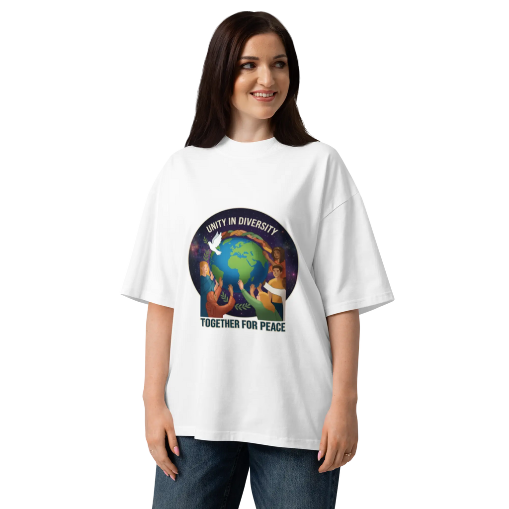 Unity Unisex organic oversized high neck t-shirt