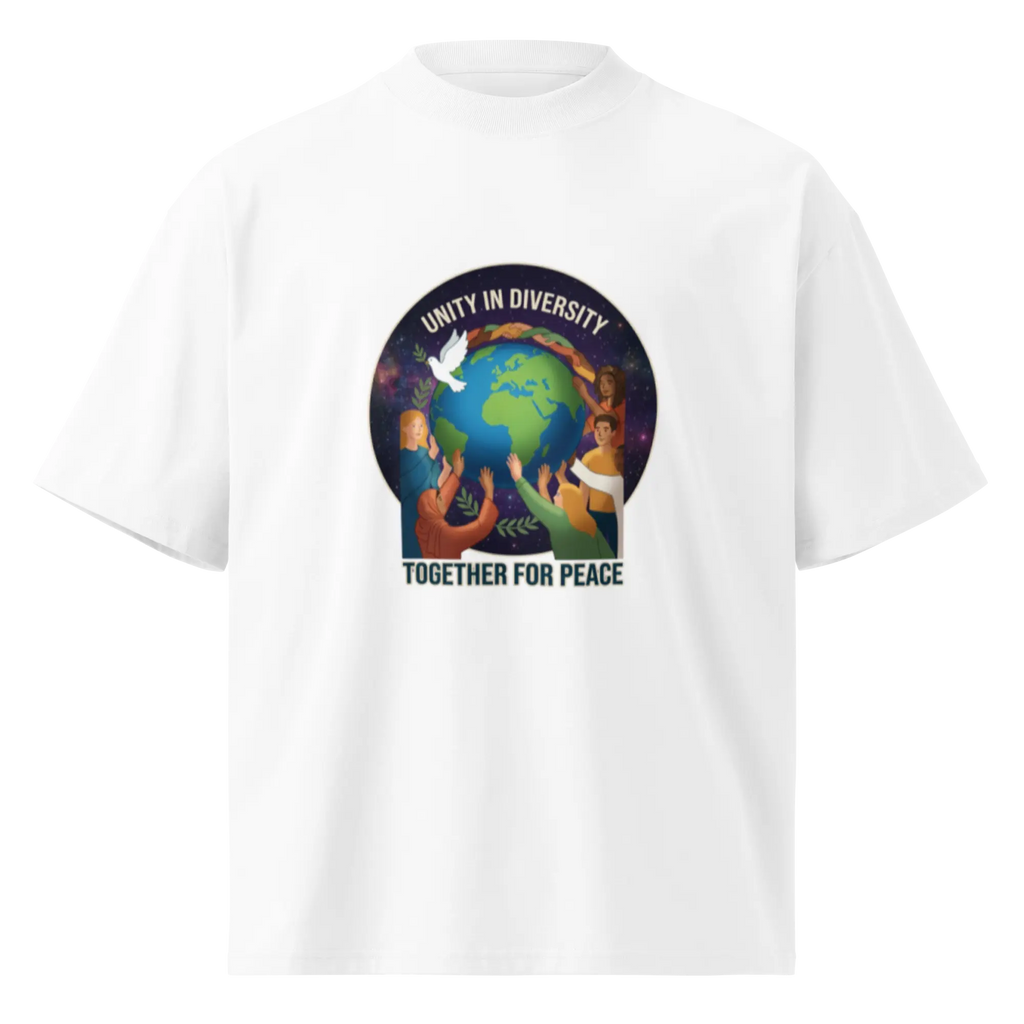 Unity Unisex organic oversized high neck t-shirt