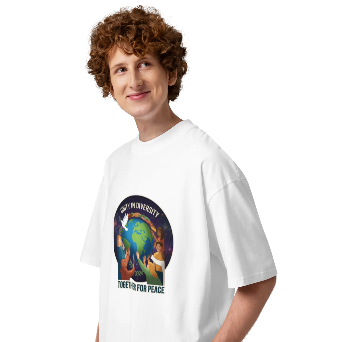 Unity Unisex organic oversized high neck t-shirt