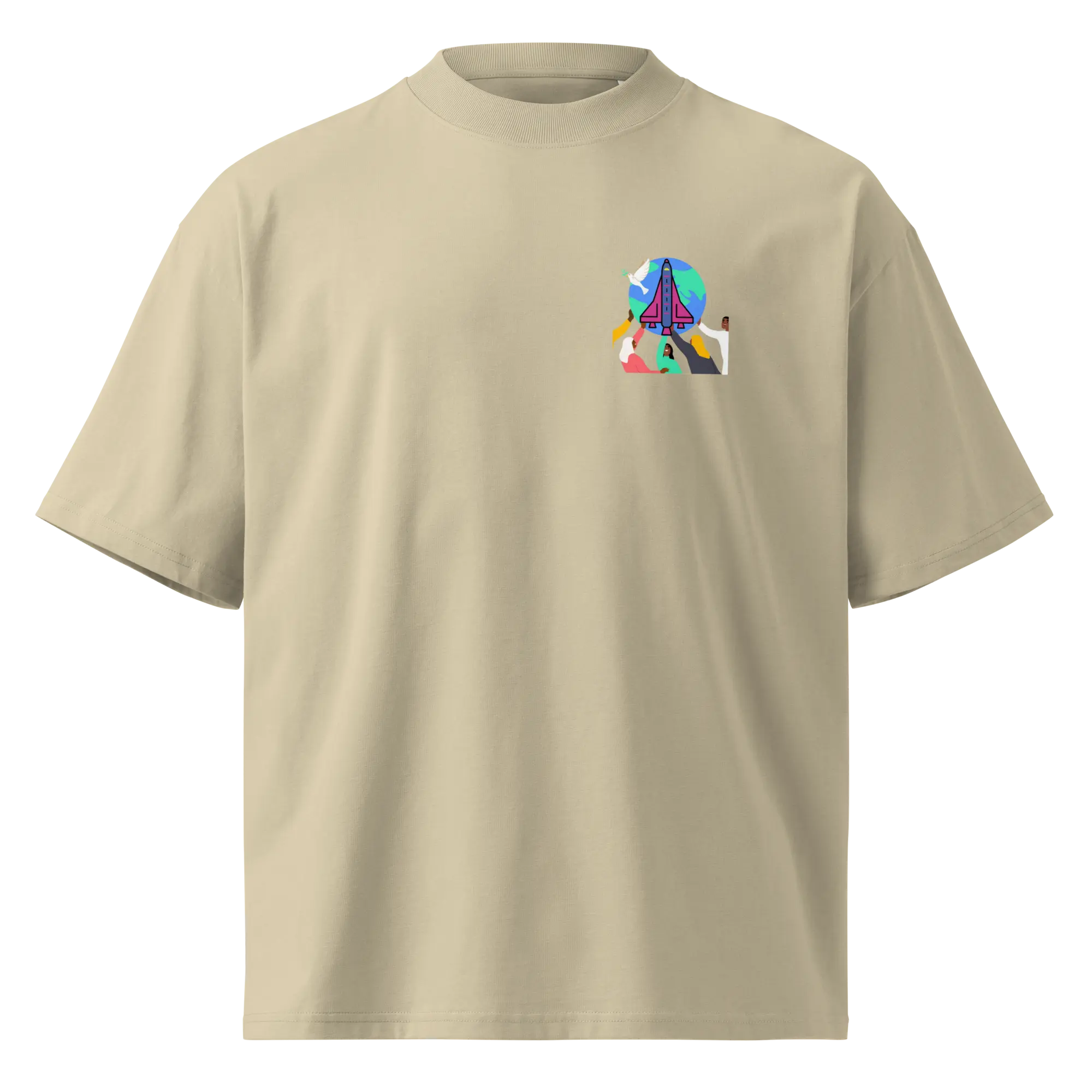First Home Unisex organic oversized high neck t-shirt