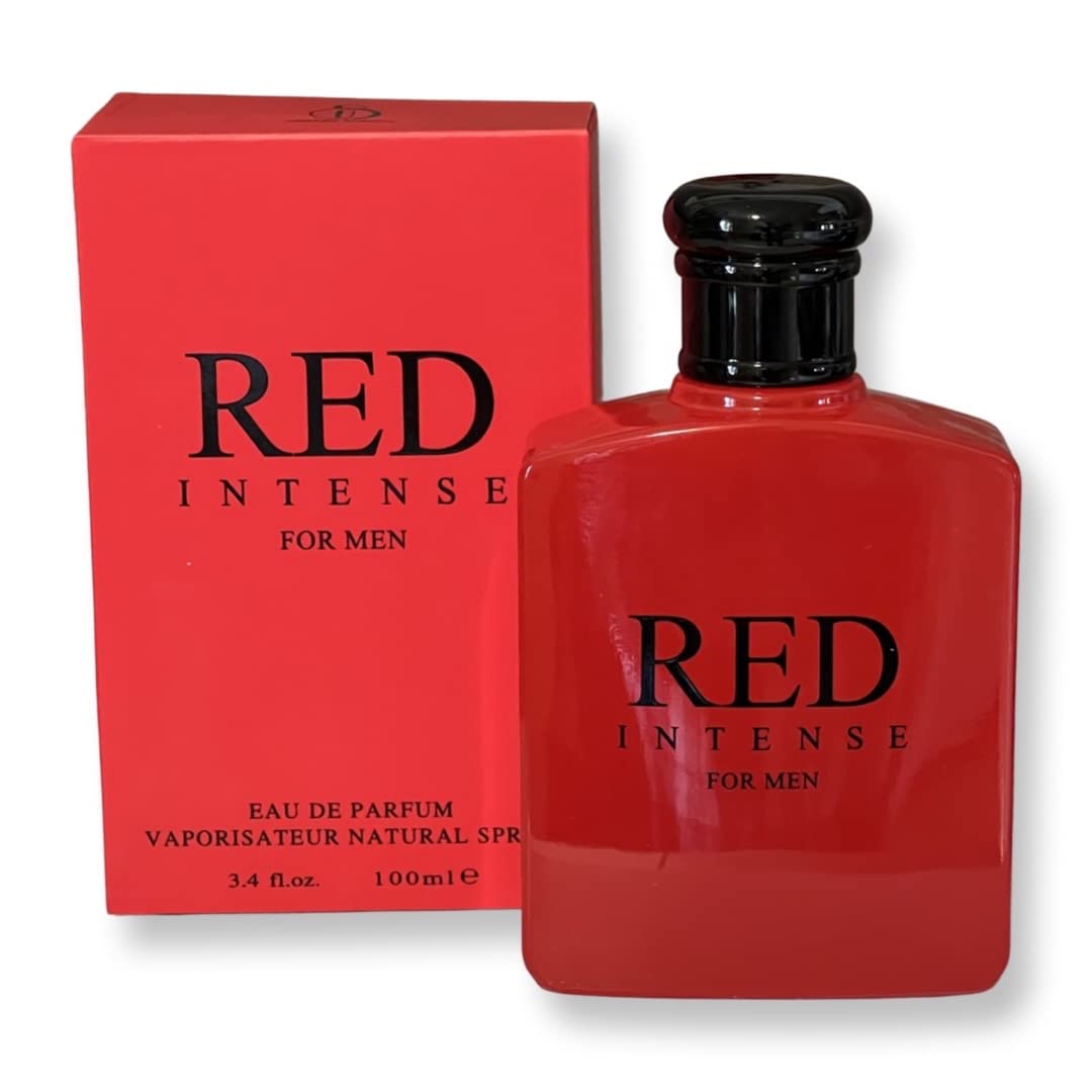 United Scents Red Intense Eau de Parfum for Men – 3.4 Fl Oz | Cranberry, Grapefruit & Italian Lemon