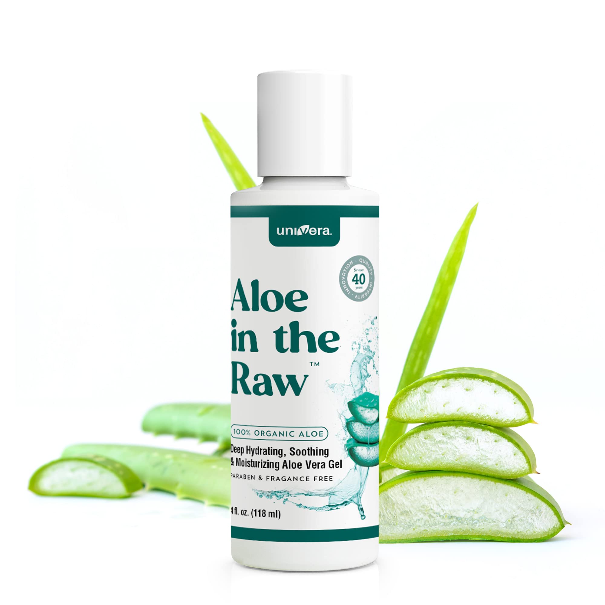 Univera Aloe in the Raw – 100% Pure Organic Aloe Vera Gel for All Skin Types (4 oz)