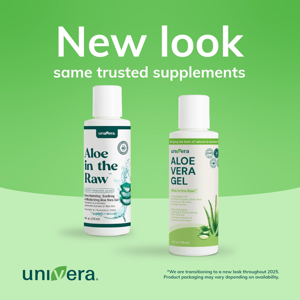 Univera Aloe in the Raw – 100% Pure Organic Aloe Vera Gel for All Skin Types (4 oz)