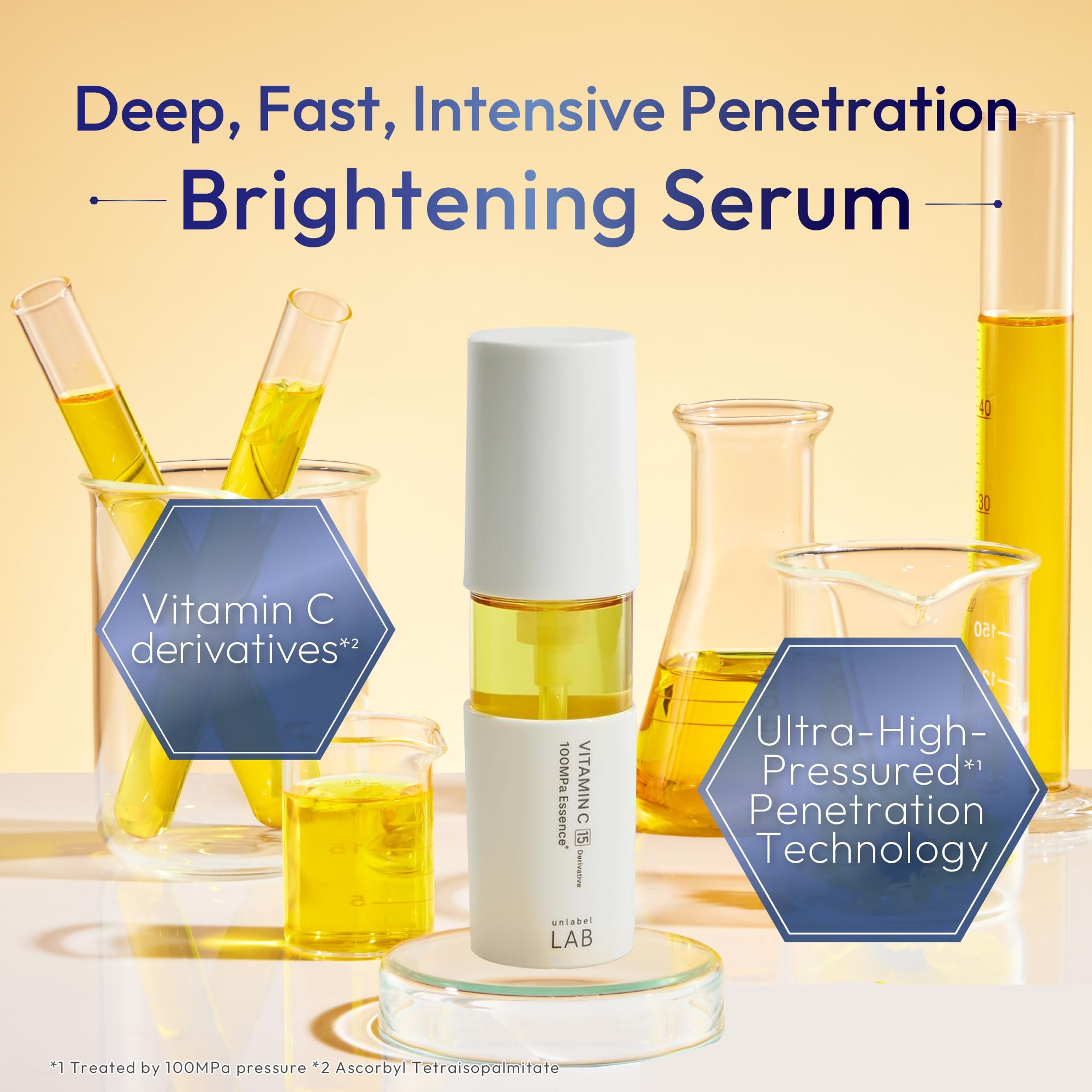 Unlabel LAB Vitamin C Serum – Ultra-High-Pressure, Fragrance-Free, 50mL, Made in Japan