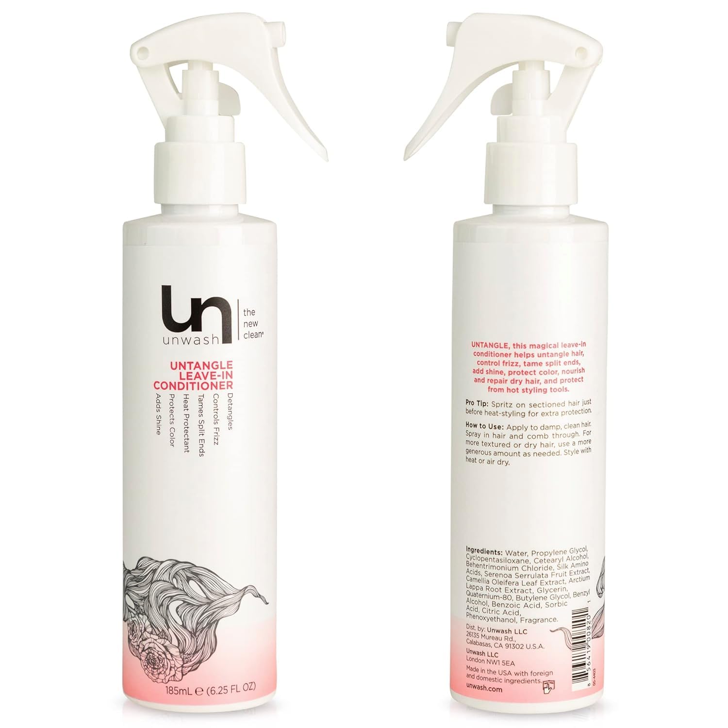 Unwash Untangle Leave-In Conditioner – Gentle Detangling, Frizz Control, Heat Protection | Vegan & Cruelty-Free