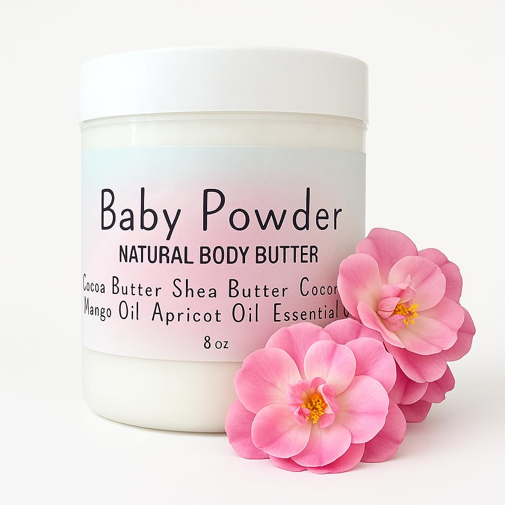 Uplift Us Marketplace Baby Powder Creamy Whipped Body Butter – Nourishing Shea, Cocoa & Coconut Oil