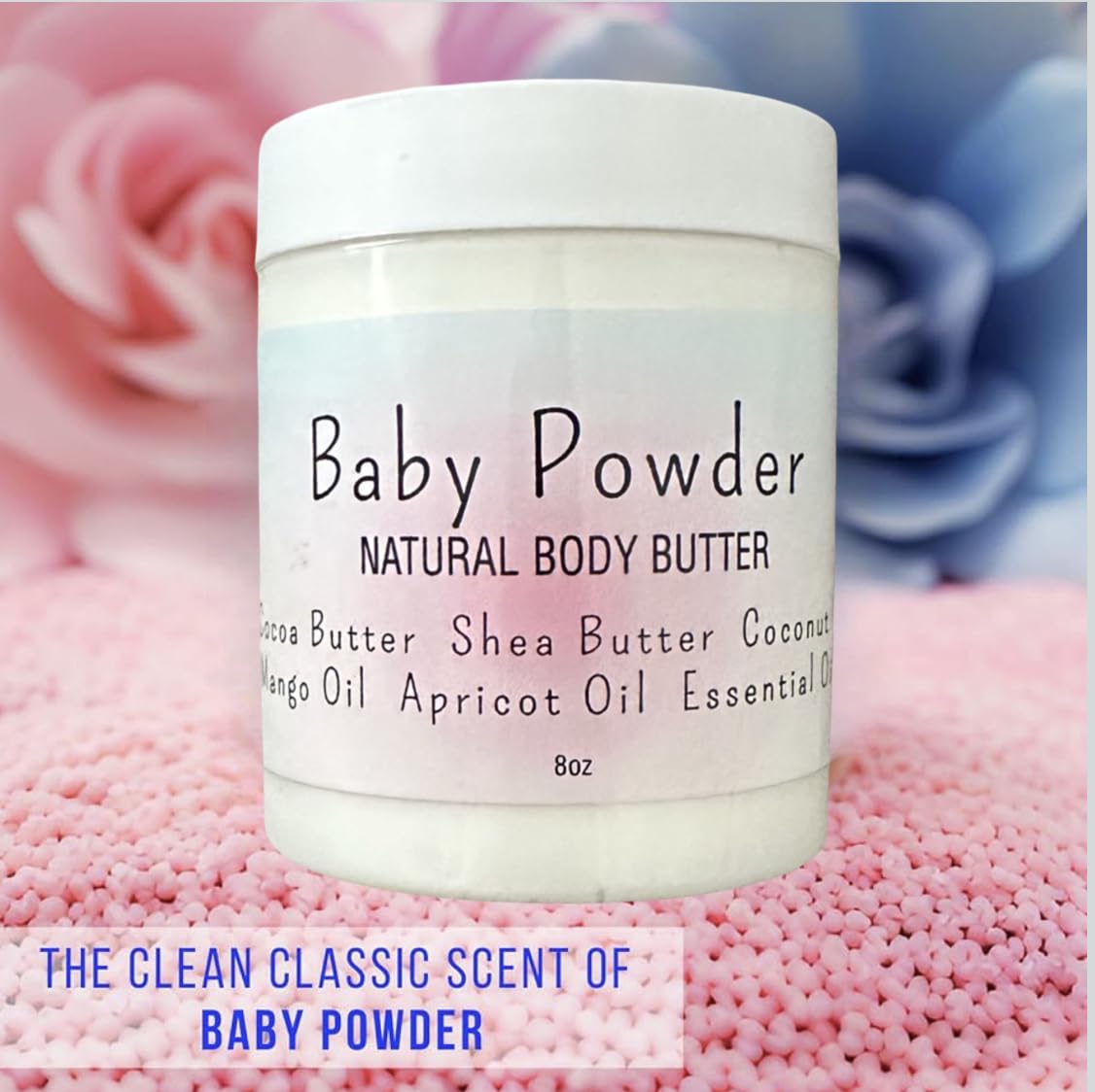 Uplift Us Marketplace Baby Powder Creamy Whipped Body Butter – Nourishing Shea, Cocoa & Coconut Oil