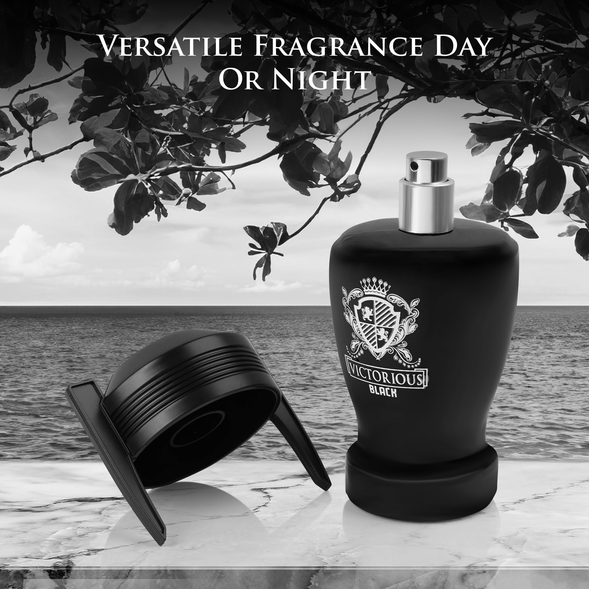 Urban Collection Victorious Black for Men Eau de Toilette – 3.4 fl oz (100 ml) with Citrus, Sea Notes & Woody Base