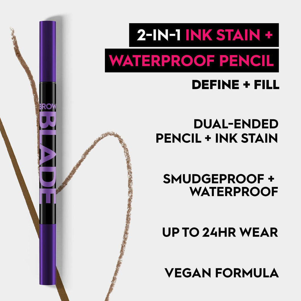 Urban Decay Brow Blade 2-in-1 Eyebrow Pencil & Ink Stain – Waterproof, 24HR Wear – Brunette Betty