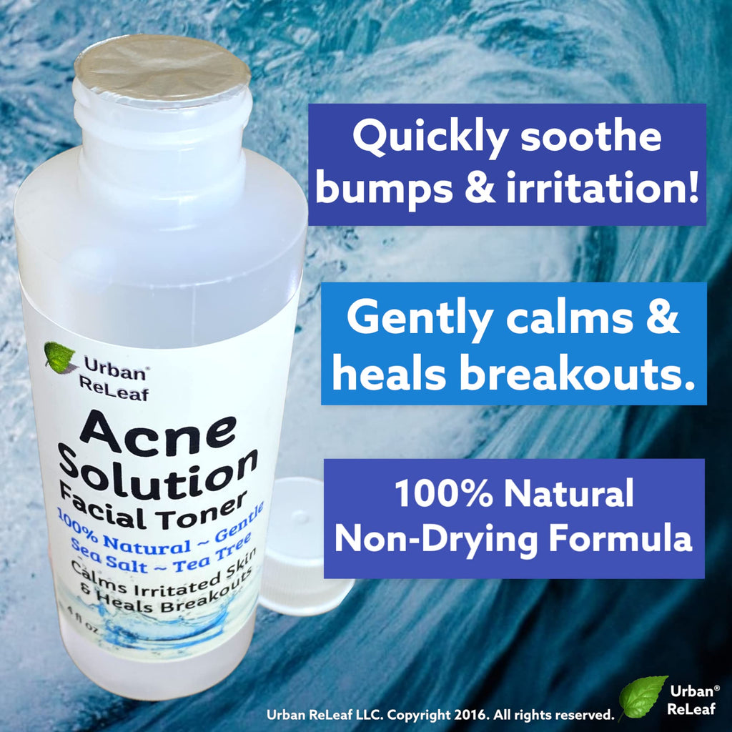 Urban ReLeaf Acne Solution Facial Toner – Sea Salt & Tea Tree | 4 oz Pack of 2