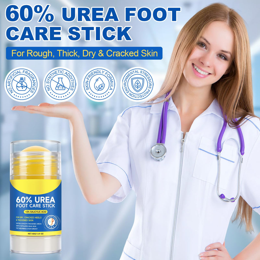 Urea 60% & Salicylic Acid 2% Moisturizing Stick Balm – Callus Softener for Feet & Hands (40g)
