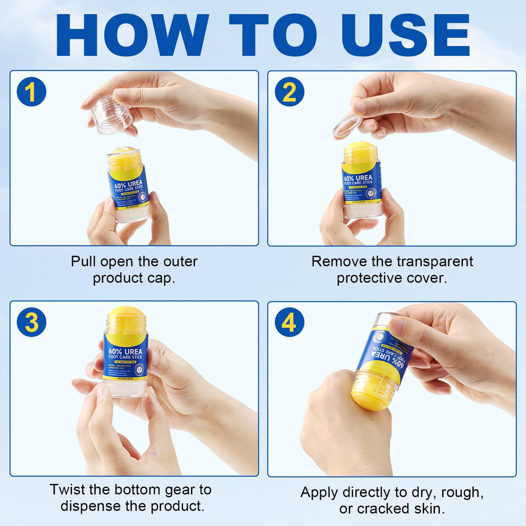 Urea 60% & Salicylic Acid 2% Moisturizing Stick Balm – Callus Softener for Feet & Hands (40g)