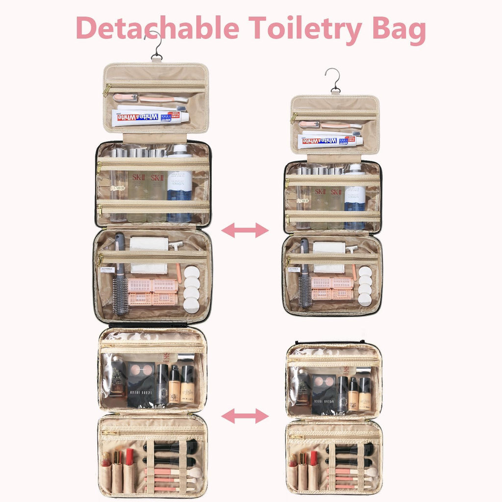 urophylla Detachable Travel Toiletry Bag for Women – Large Hanging Organizer for Travel