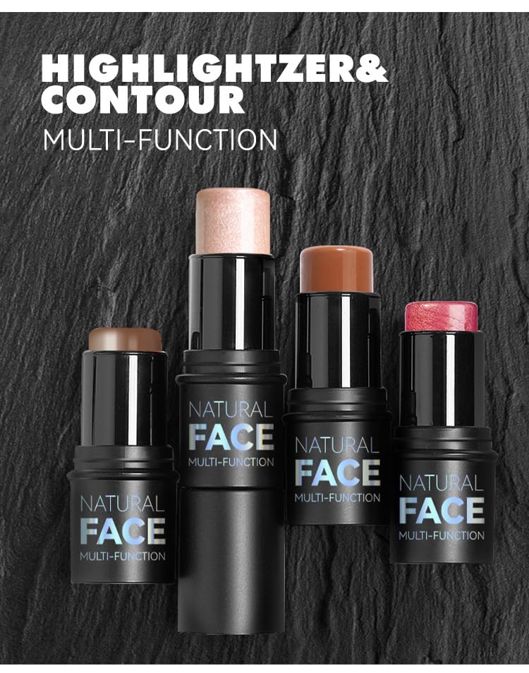 URQT 3 Pcs Face Contour Sticks Set – Highlighter, Contour & Blush (Shades 02, 03, 04)