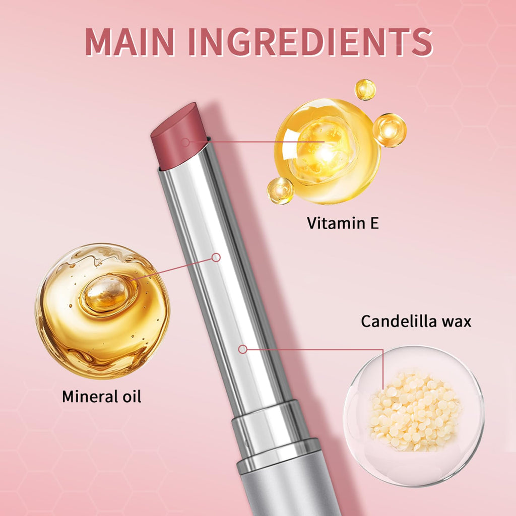 URQT Honey Lipstick Tinted Lip Balm – 2Pcs Black & Pink, Moisturizing Sheer Lip Tint with Natural Shine