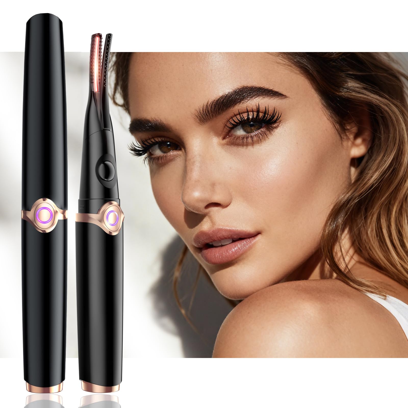 URSOBTF Heated Eyelash Curler – 2-in-1 Clip-Type, 5S Heat, LED Display, USB Rechargeable