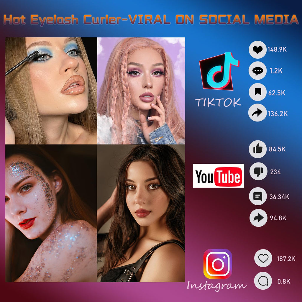 URSOBTF Heated Eyelash Curler – 2-in-1 Clip-Type, 5S Heat, LED Display, USB Rechargeable