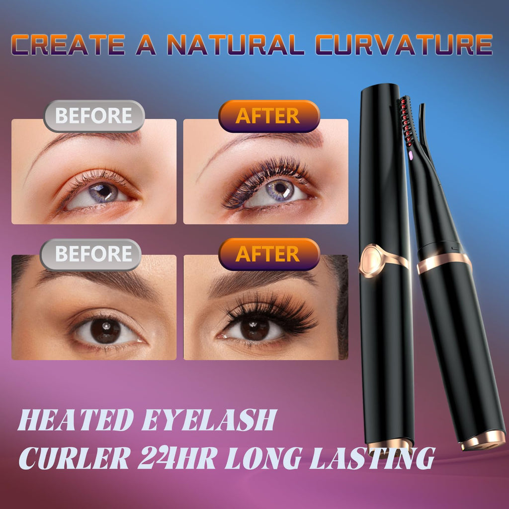 URSOBTF Heated Eyelash Curler – 2-in-1 Clip-Type, 5S Heat, LED Display, USB Rechargeable