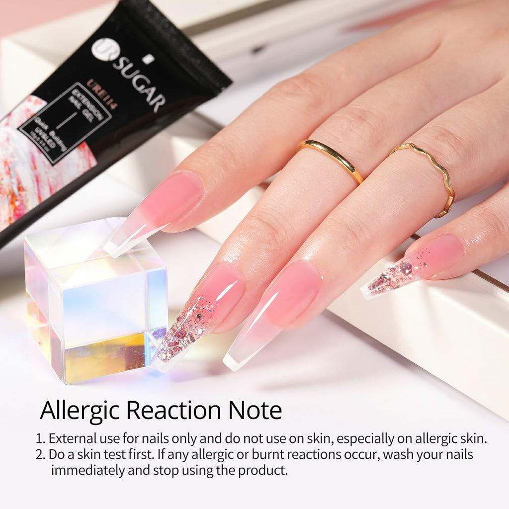 UR SUGAR 20 Colors Gel Extension Nail Set | Jelly Nude Pink Brown Collection
