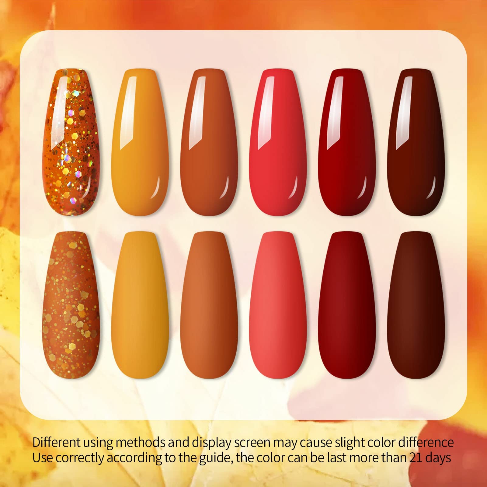 UR SUGAR Fall Winter Gel Nail Polish Set – 6 Colors, Soak-Off, Long-Lasting High-Gloss