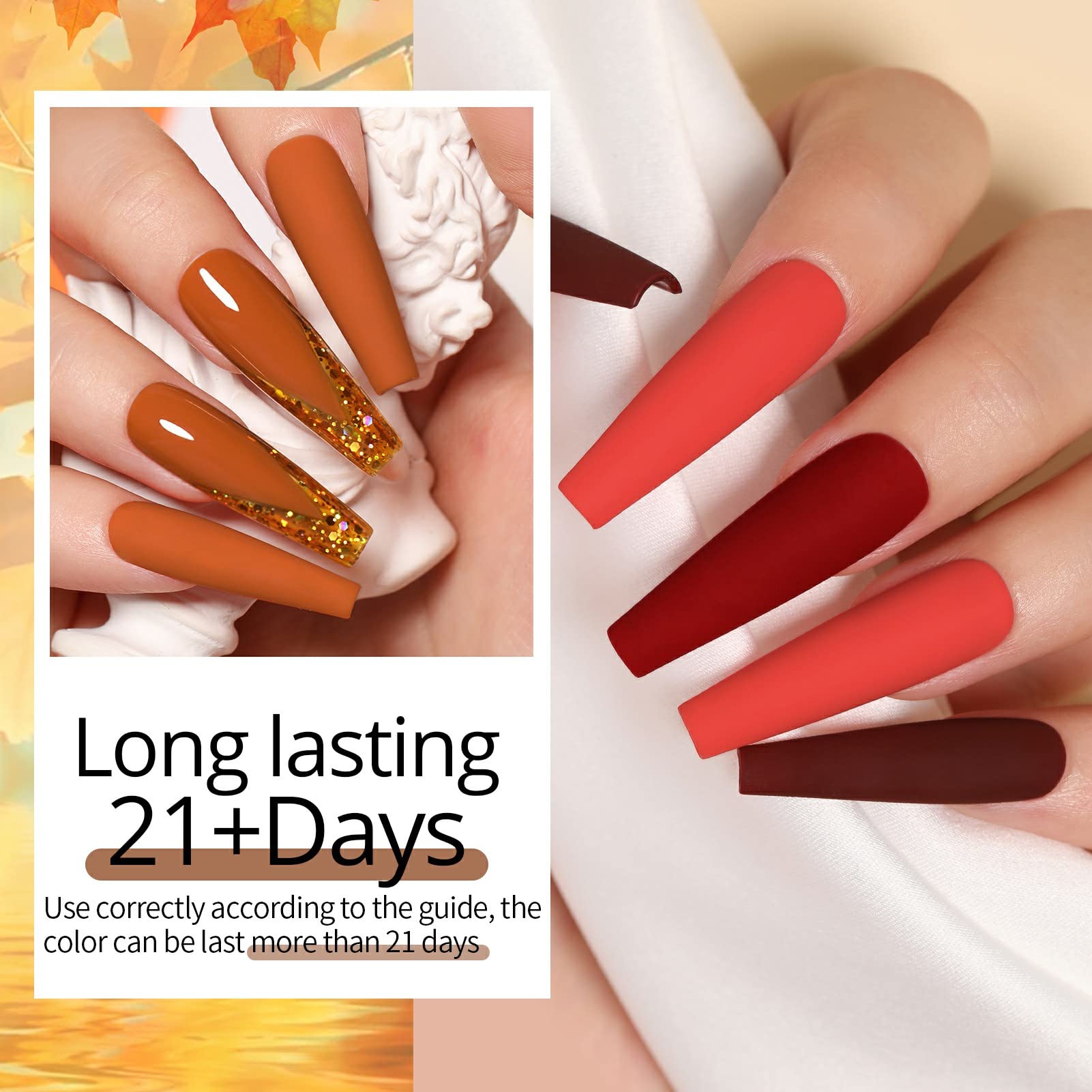 UR SUGAR Fall Winter Gel Nail Polish Set – 6 Colors, Soak-Off, Long-Lasting High-Gloss