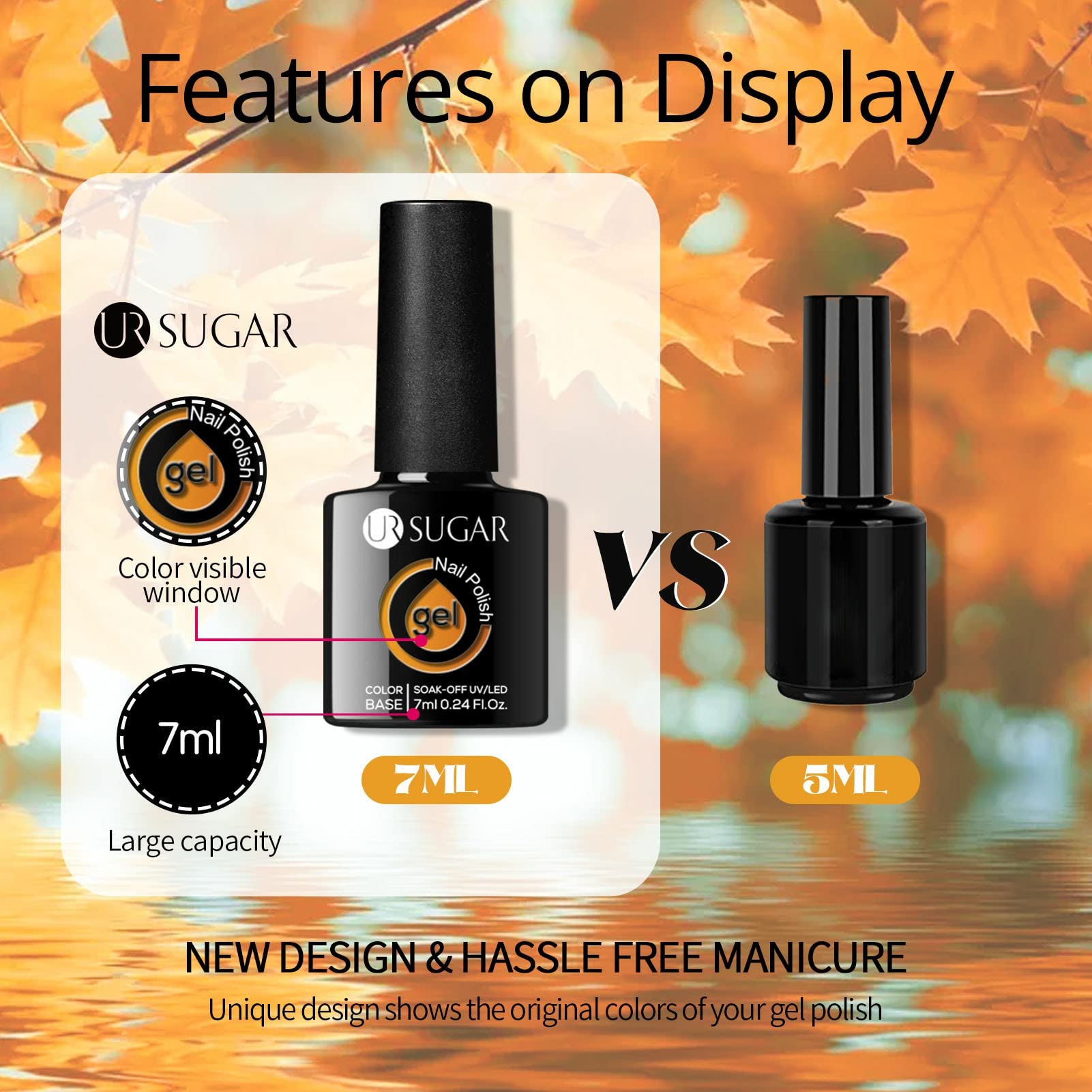 UR SUGAR Fall Winter Gel Nail Polish Set – 6 Colors, Soak-Off, Long-Lasting High-Gloss