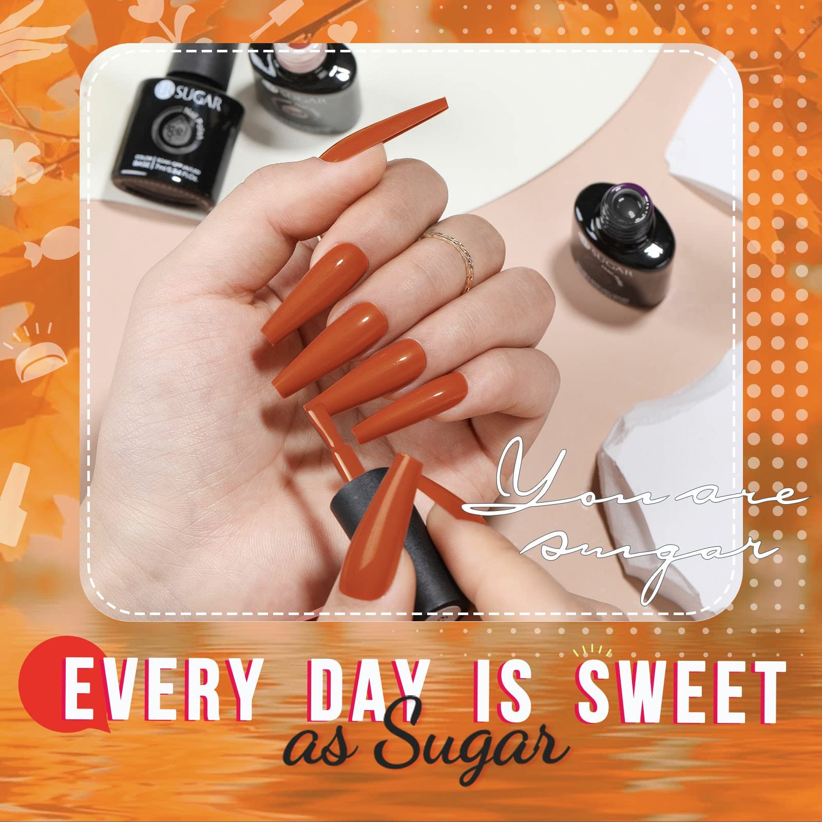 UR SUGAR Fall Winter Gel Nail Polish Set – 6 Colors, Soak-Off, Long-Lasting High-Gloss