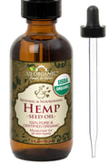 US Organic Hemp Seed Oil – Certified Organic, Cold-Pressed Virgin, Unrefined, 2 oz (56 ml) Amber Glass Bottle
