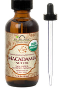 US Organic Macadamia Nut Oil – Cold-Pressed, Organic, Amber Bottle with Dropper (2 oz)