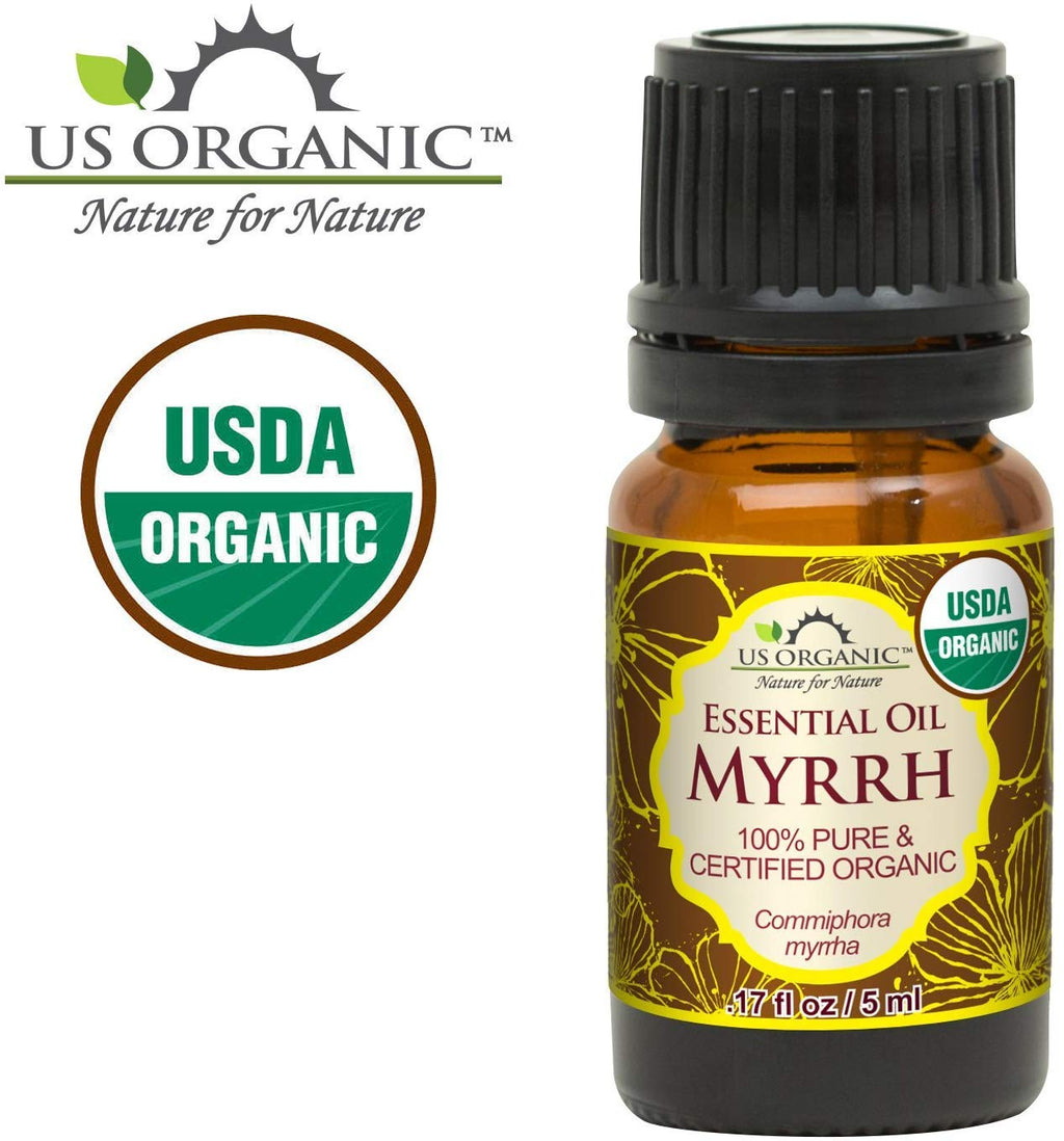 US Organic 100% Genuine Myrrh Essential Oil – USDA Organic, Hydro-Distilled, 5 ml