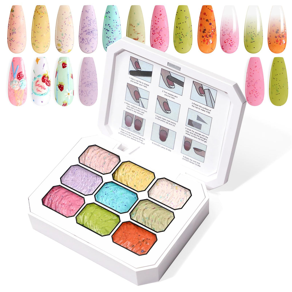 U-Shinein Gradient Painting Gel – 9-Color Ombre Gel Nail Polish Set for 3D Sculpture & French Manicure