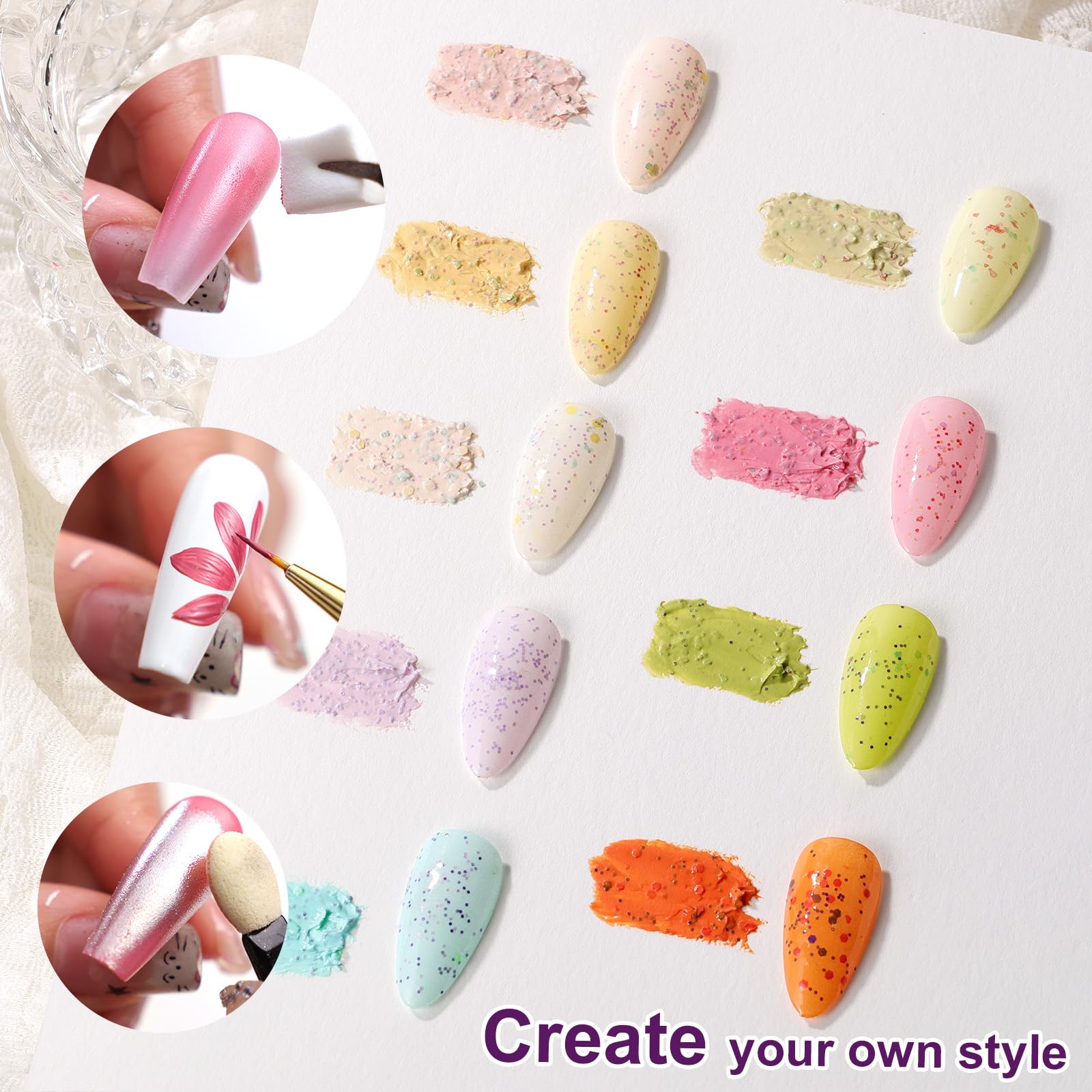 U-Shinein Gradient Painting Gel – 9-Color Ombre Gel Nail Polish Set for 3D Sculpture & French Manicure